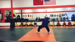 Inspirational performance of shaolin yinshou gun